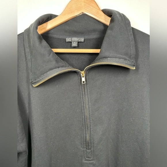 J. Crew Black University Terry Long Half-zip Tunic Small - Picture 4 of 8